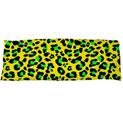 Yellow And Green, Neon Leopard Spots Pattern Body Pillow Case Dakimakura (two Sides) by Casemiro