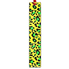 Yellow And Green, Neon Leopard Spots Pattern Large Book Marks by Casemiro