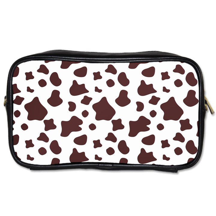 Brown cow spots pattern, animal fur print Toiletries Bag (One Side)