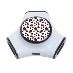 Brown cow spots pattern, animal fur print 3-Port USB Hub Front