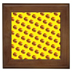 Vector Burgers, Fast Food Sandwitch Pattern At Yellow Framed Tile by Casemiro