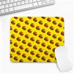 Vector Burgers, fast food sandwitch pattern at yellow Large Mousepads Front