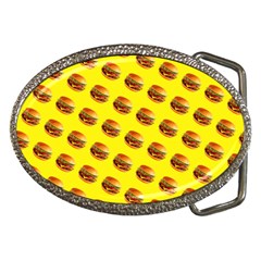 Vector Burgers, Fast Food Sandwitch Pattern At Yellow Belt Buckles by Casemiro