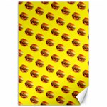 Vector Burgers, fast food sandwitch pattern at yellow Canvas 12  x 18  11.88 x17.36  Canvas - 1