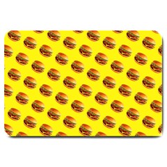 Vector Burgers, Fast Food Sandwitch Pattern At Yellow Large Doormat  by Casemiro