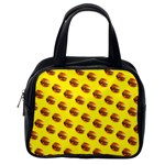 Vector Burgers, fast food sandwitch pattern at yellow Classic Handbag (One Side) Front