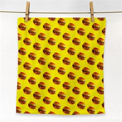 Vector Burgers, Fast Food Sandwitch Pattern At Yellow Face Towel by Casemiro