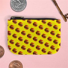 Vector Burgers, Fast Food Sandwitch Pattern At Yellow Mini Coin Purse by Casemiro