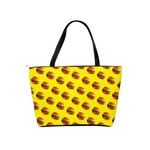 Vector Burgers, fast food sandwitch pattern at yellow Classic Shoulder Handbag Back