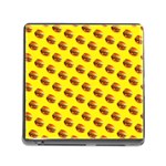 Vector Burgers, fast food sandwitch pattern at yellow Memory Card Reader (Square 5 Slot) Front