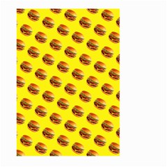 Vector Burgers, Fast Food Sandwitch Pattern At Yellow Large Garden Flag (two Sides) by Casemiro