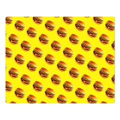 Vector Burgers, Fast Food Sandwitch Pattern At Yellow Double Sided Flano Blanket (large)  by Casemiro