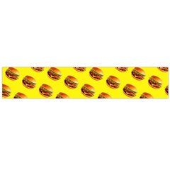 Vector Burgers, Fast Food Sandwitch Pattern At Yellow Large Flano Scarf  by Casemiro