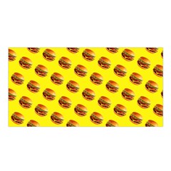 Vector Burgers, Fast Food Sandwitch Pattern At Yellow Satin Shawl by Casemiro