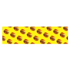 Vector Burgers, Fast Food Sandwitch Pattern At Yellow Satin Scarf (oblong) by Casemiro