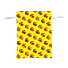 Vector Burgers, Fast Food Sandwitch Pattern At Yellow Lightweight Drawstring Pouch (s) by Casemiro