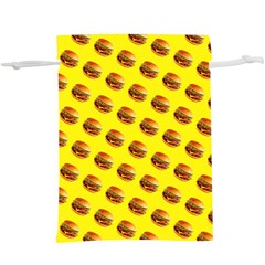 Vector Burgers, Fast Food Sandwitch Pattern At Yellow  Lightweight Drawstring Pouch (xl) by Casemiro