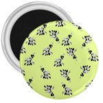 Black and white vector flowers at canary yellow 3  Magnets Front