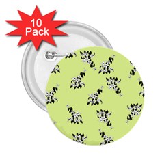 Black And White Vector Flowers At Canary Yellow 2 25  Buttons (10 Pack)  by Casemiro