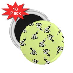 Black And White Vector Flowers At Canary Yellow 2 25  Magnets (10 Pack)  by Casemiro