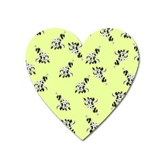 Black And White Vector Flowers At Canary Yellow Heart Magnet by Casemiro