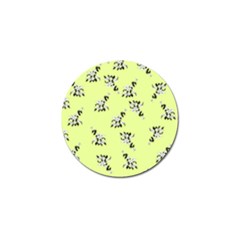 Black And White Vector Flowers At Canary Yellow Golf Ball Marker (10 Pack) by Casemiro