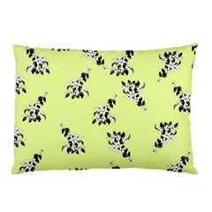 Black And White Vector Flowers At Canary Yellow Pillow Case by Casemiro