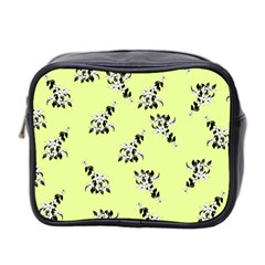 Black And White Vector Flowers At Canary Yellow Mini Toiletries Bag (two Sides) by Casemiro