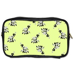 Black And White Vector Flowers At Canary Yellow Toiletries Bag (two Sides) by Casemiro