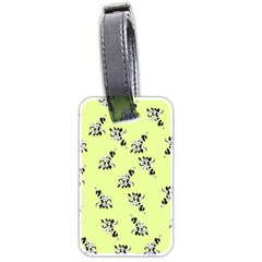 Black And White Vector Flowers At Canary Yellow Luggage Tag (two Sides) by Casemiro