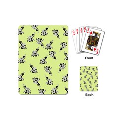 Black And White Vector Flowers At Canary Yellow Playing Cards Single Design (mini)