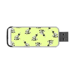 Black And White Vector Flowers At Canary Yellow Portable Usb Flash (one Side) by Casemiro