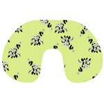 Black and white vector flowers at canary yellow Travel Neck Pillow Front