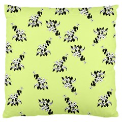 Black And White Vector Flowers At Canary Yellow Standard Flano Cushion Case (two Sides) by Casemiro