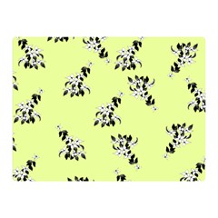 Black And White Vector Flowers At Canary Yellow Double Sided Flano Blanket (mini)  by Casemiro