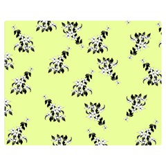 Black And White Vector Flowers At Canary Yellow Double Sided Flano Blanket (medium)  by Casemiro