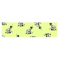 Black And White Vector Flowers At Canary Yellow Satin Scarf (oblong) by Casemiro