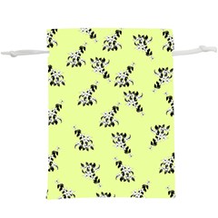 Black And White Vector Flowers At Canary Yellow  Lightweight Drawstring Pouch (xl) by Casemiro