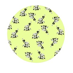 Black And White Vector Flowers At Canary Yellow Mini Round Pill Box (pack Of 5) by Casemiro