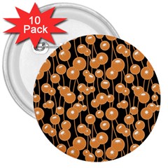 Orange Dandelions On A Dark Background 3  Buttons (10 Pack)  by SychEva