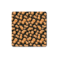 Orange Dandelions On A Dark Background Square Magnet by SychEva