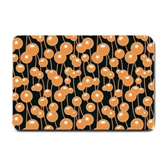 Orange Dandelions On A Dark Background Small Doormat  by SychEva