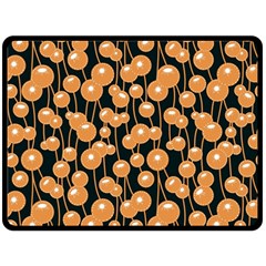 Orange Dandelions On A Dark Background Fleece Blanket (large)  by SychEva