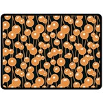 Orange Dandelions On A Dark Background Fleece Blanket (Large)  80 x60  Blanket Front