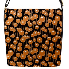 Orange Dandelions On A Dark Background Flap Closure Messenger Bag (s) by SychEva