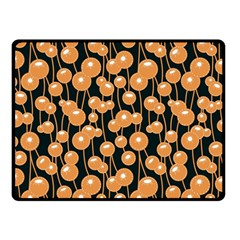 Orange Dandelions On A Dark Background Double Sided Fleece Blanket (small)  by SychEva