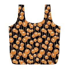 Orange Dandelions On A Dark Background Full Print Recycle Bag (l) by SychEva