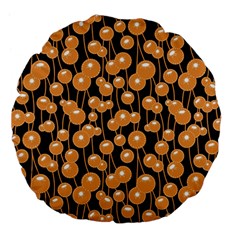 Orange Dandelions On A Dark Background Large 18  Premium Flano Round Cushions by SychEva