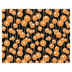 Orange Dandelions On A Dark Background Double Sided Flano Blanket (medium)  by SychEva