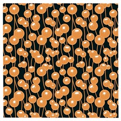 Orange Dandelions On A Dark Background Wooden Puzzle Square by SychEva